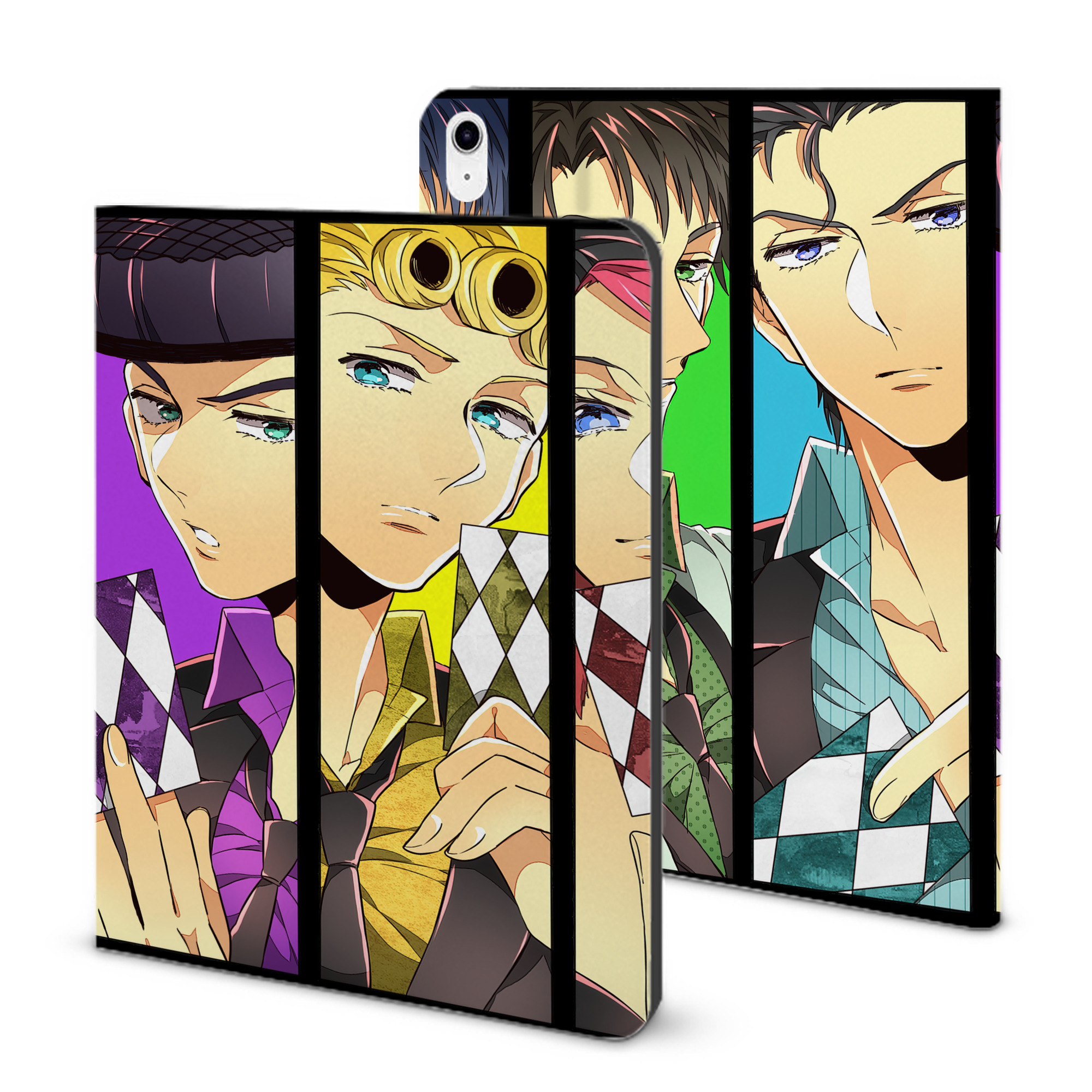 （画像用） ジョジョの奇妙な冒険 JoJo's Bizarre Adventure IPad ケース ブック型 PUレザー TPU 耐衝撃 軽量 薄型 ペン収納なし 全面保護 IPad 各モデル対応